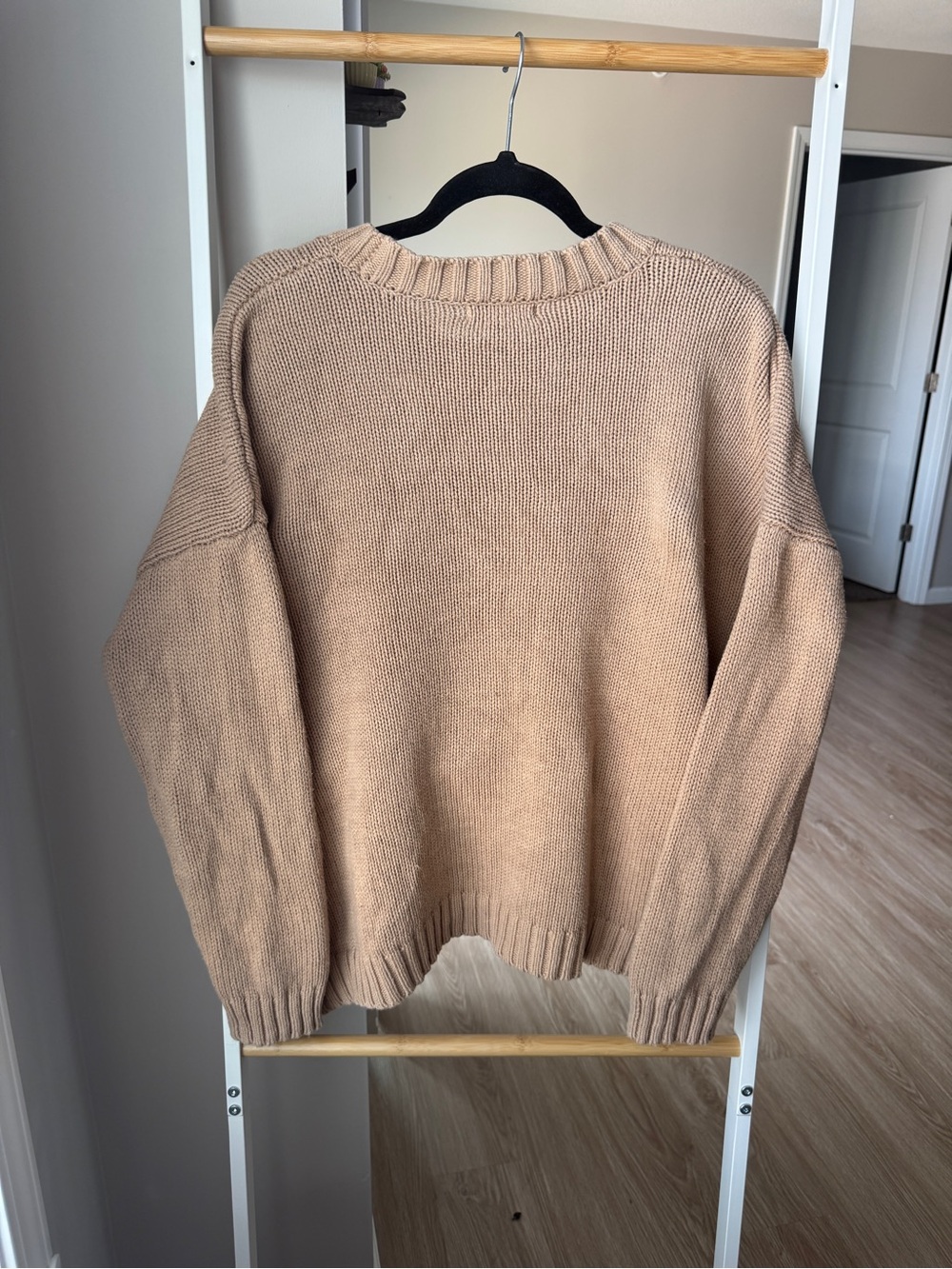Sincerely Jules Beige Crewneck Sweater with White Bow - Picture 6 of 6